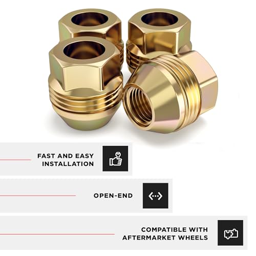 Image of White Knight 2010-4 Zinc Gold (7 /8 inch Hex Size) Open End Dual Thread Lug Nut - 4 Pack