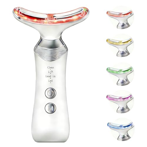 Face Massager, Neck Eye Massager with 5 Colors 3 Modes, Facial Massager for Skin Care, Anti-Wrinkle Device for Slimming Face