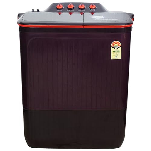 Image of Havells-Lloyd 8 Kg 5 Star Semi-Automatic Top Load Washing Machine (GLWS805EXAPC Plum Cola With Pink lid, Double Layered Toughened Glass Lids)