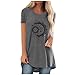 Frauen-Dame Fashion O-Neck Short Sleeve Print Bluse Tuniken Shirts Top T-Shirt Kurzarm14 - Gray Medium