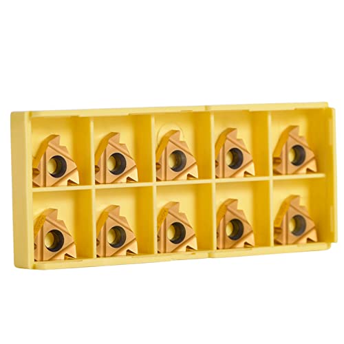 Juego de 10 piezas de puntas de carburo CNC, herramienta de torneado de torno cortador de cuchillas con caja, herramienta de torneado de torno cortador de cuchillas