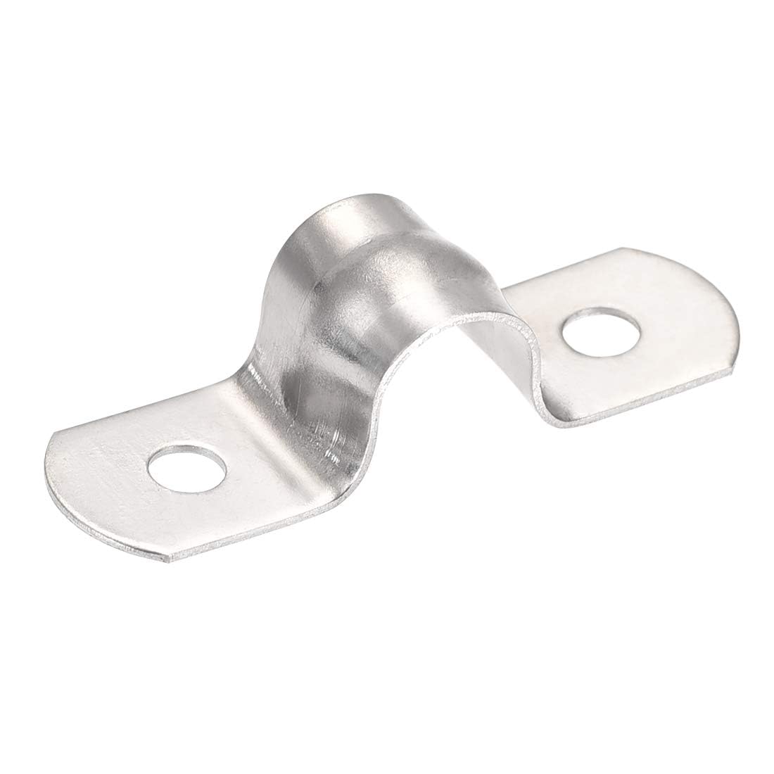 TA-VIGOR 25Pcs Rigid Pipe Straps, 10mm 2 Holes Stainless Steel Tension Tube Clip Clamp