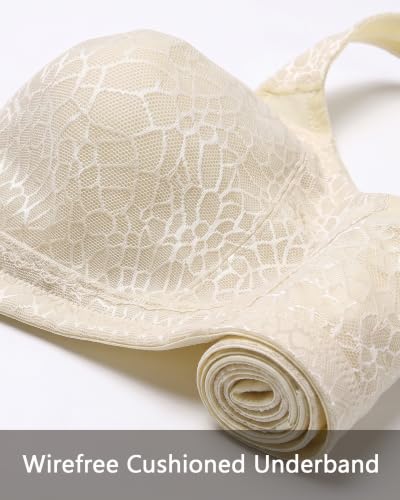 Image of HACI Women Minimizer Bra Full Coverage Everyday Wirefree Unpadded Plus Size