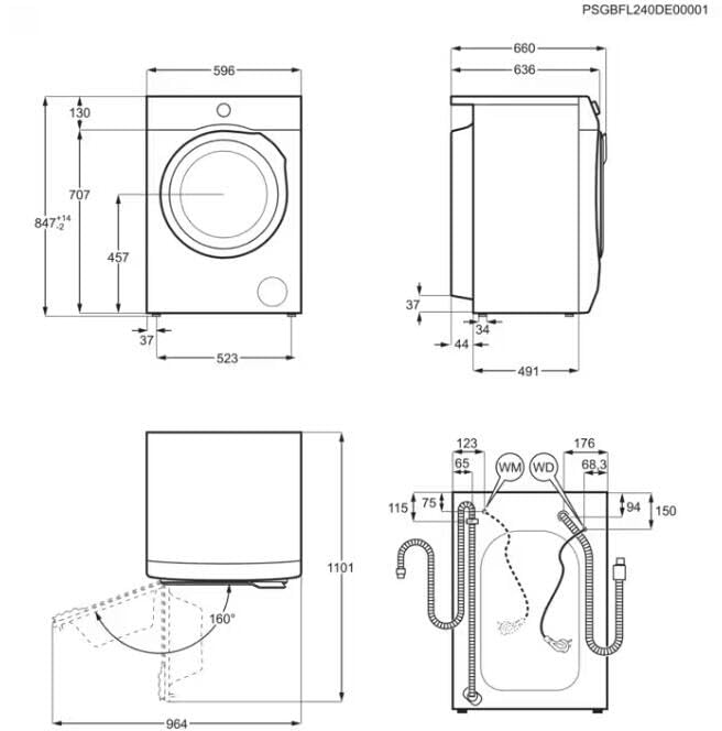 LR7E70698 Waschautomat 1600U/m 9kg AEG LAVAMAT LR7E70698