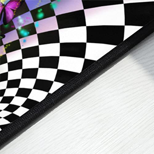 3D Vortexes Illusion Rugs 3D Visual Optical Colorful Butterfly Carpet Mondern Non-Slip Floor Mat For Entrance Bedroom Living Room Playroom Dining Home Decor Area Rug 24" X 16" #TOP2