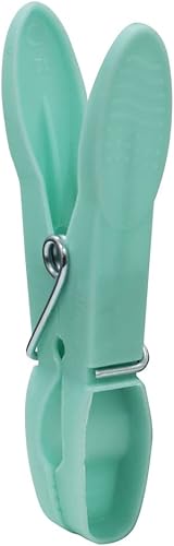 Miniatura 3 de 36 pinzas de plástico para colgar con cesta transparente y gancho, aguamarina, gris, blanco, talla única, (19-290)