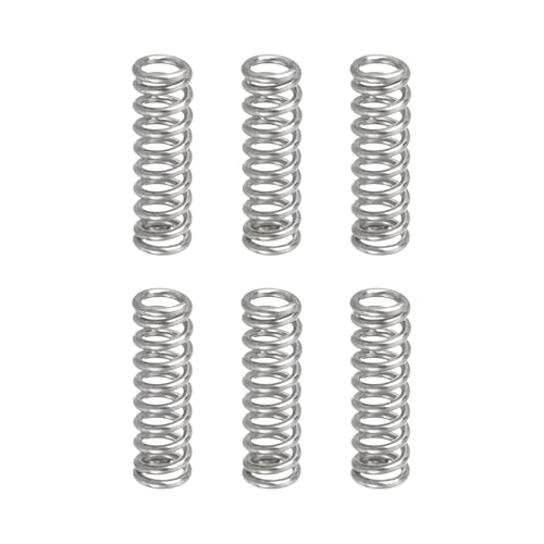 QUARKZMAN 6pcs Muelle de Compresión, Resortes de Compresión de Acero Inoxidable 304 Extensión Resorte Comprimido Helicoidal Resortes de Presión de Bolígrafo, 0.5 * 3 * 10mm (Diá*OD*L)