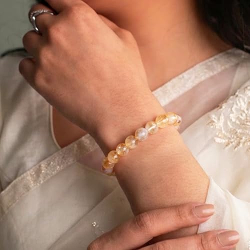Image of Astrotalk Citrine Bracelet | Merchant's Stone for Prosperity & Clarity | Boost Self-Belief, Focus & Abundance | Astrology Bracelet for Women & Men | Citrine Stone for Success & Joy