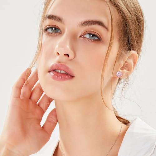 Image of Plastic Earrings for Sensitive Ears Flower Studs for Women
