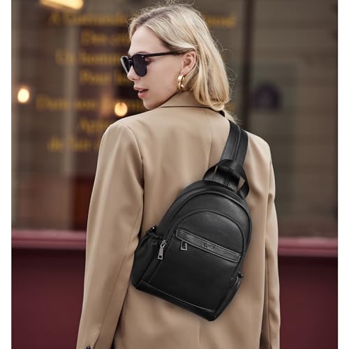 Image of CLUCI Sling Bag for Women Leather Women's Backpack Small Convertible Backpack Purse Crossbody Bag for Travel