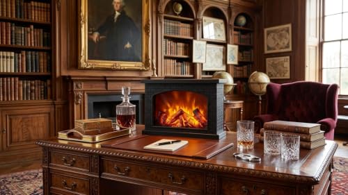 Portable Tabletop Artificial LED Fireplace with Realistic Log Wood Burning Flame Simulation Effect for Decoration (Design 4) Online at Low Prices in India — photo 7