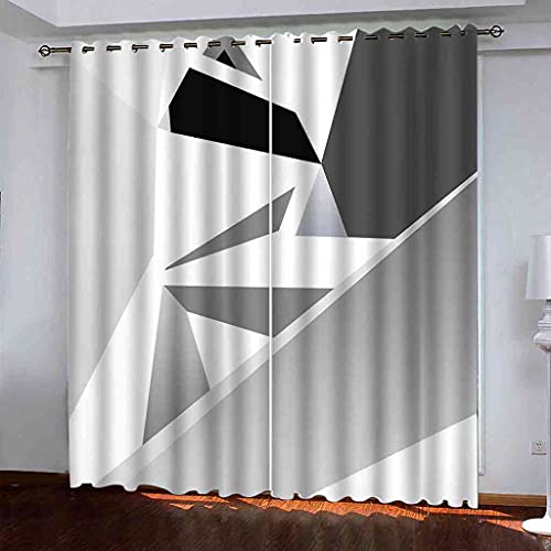 Rideau occultant chambre coucher et salon motif 3D créativité noire - 2