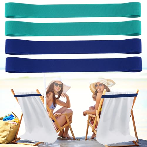 Gjinxi Bandas de toalha de praia, 4 peças, clipes de toalha de cruzeiro, suporte de correia elástica, alça elástica multifuncional, bandas reutilizáveis, resistentes ao vento, acessórios para piscina,
