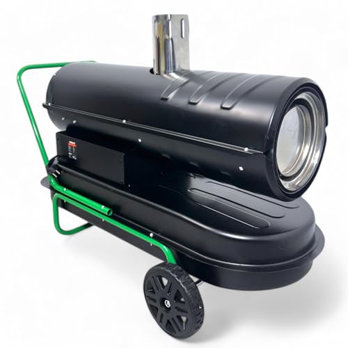 Ficha técnica Cañón de calefacción indirecta diésel VM-30Di 30 kW depósito grande de 56 l caudal de aire de 1500 m³/h adecuado para superficies de 310 m² calentador de aceite con chimenea - Fernando Cortés