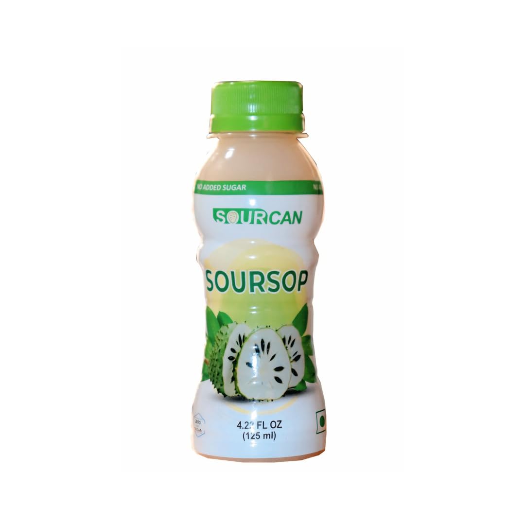 SOURCAN Soursop Sugar Free Fruit Juice 125ml Pack of 1 | Graviola Laxman Phal Fruit Pulpy Juice Drink | High Vitamin C |-image-46
