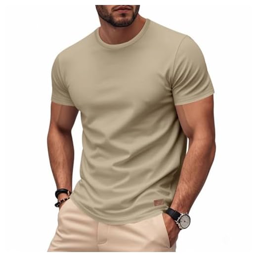 Camiseta Gimnasio Hombre T-Shirt Camisetas Algodon Tecnicas Tecnica Técnica Surf Caqui Lisas Fitness Vintage Ofertas Flash del Dia Premium Hoy Manga Corta Ropa Deportiva Hombre Caqui XL