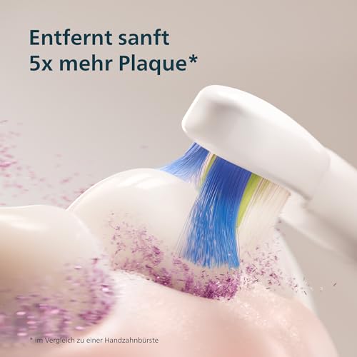 Philips Sonicare Series 4100 Elektrische Zahnbürste – Schallzahnbürste mit Drucksensor, 4 Putzeinstellungen, EasyStart, SmarTimer, 21 Tg. Laufzeit, Reiseetui, Dunkelgrün, HX4042/46, [Neu]