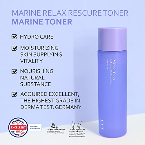 Elt Marine Relax Rescure Toner 165Ml(5.57Fl.oz.)|Moisturizing Hydrating Facial Lotion Strengthen Skin Barrier | Quick Rough Dry Skin Care |Calming Rose Water, Green Tea Extract Daily Toner |K-Beauty #TOP1