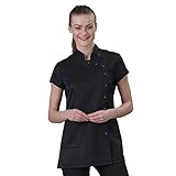  Hurry Jump Tunique de Travail pour esthéticienne Type Blouse esthéticienne Tissu Infroissable Made in France Bison Noire T52