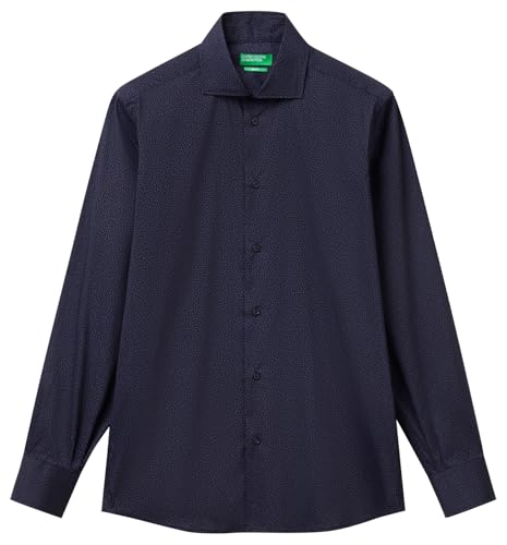 United Colors of Benetton Camicia 5JUEUQ04D, Blu, L Uomo
