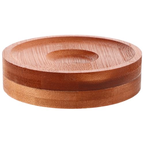 Genérico Posavasos Giratorio de Bambú para Copas de Vino y Whisky, 2 Unidades Base Firme Color Nogal, Accesorio para Eventos y Catas en Casa