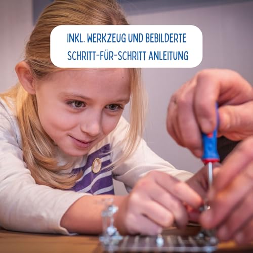 Eitech 00087 Metallbaukasten - Bagger I, Modellauto mit 170 Bauteilen, Baustellenfahrzeug, Modellauto Bausatz, Konstruktionsspielzeug für Kinder ab 8 Jahren