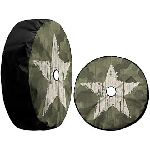KiuLoam Military Camouflage Spare Tire Cover with Backup Camera Hole Universal Sunscreen Waterproof Wheel Covers for Trailer RV SUV Truck and Many Vehicles (17" for Diameter 31"-33") Cover