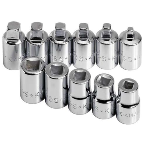 SK Tools USA 3/8" Drive, 11 Piece, Standard, Male & Female, Chrome Pipe Plug Socket Set: 1/4" - 3/8" | 19781