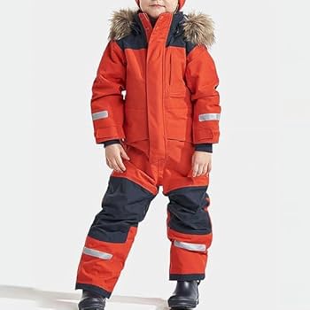 L SERVER Skipak voor kinderen, meisjes, met capuchon, winddicht