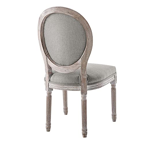 Modway Emanate French Vintage Upholstered Fabric Dining Side Chair In Light Gray #TOP3