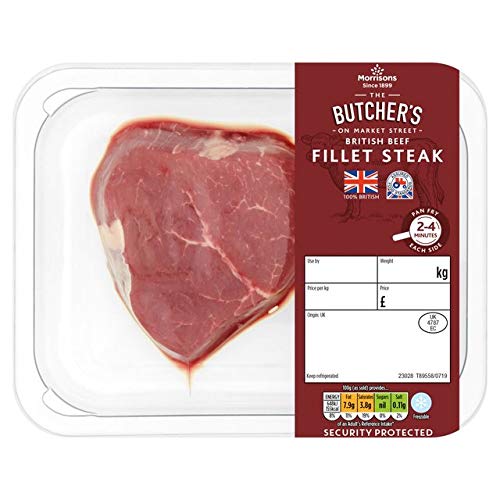 Morrisons Market Street Butchers British Beef Prime Fillet Steak (0.1kg - 0.3kg typically 0.15kg)