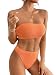 Dixperfect Women's Two Pieces Swimsuit Sexy Bandeau Bikini Top High Waisted Bottom