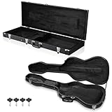 AW 2 Pack Electric Guitar Hard Case Wooden Shell for Stratocaster Style & Universal Portable Carrying Gig Bag with Lock Latch Key Concert Studio