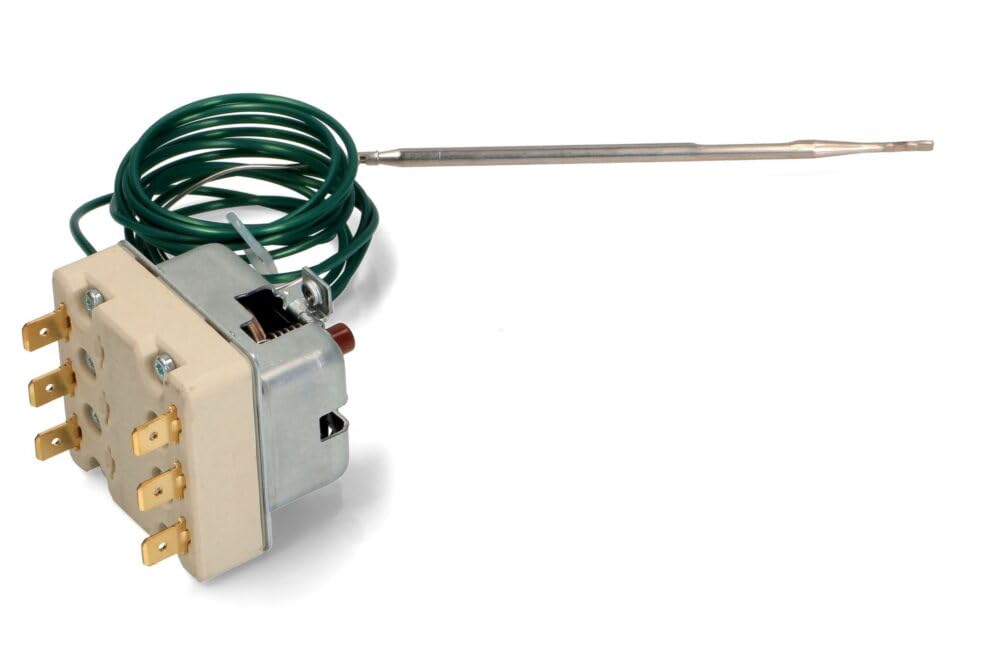 TERMOSTATO FRIGGITRICE 257°-20°C 55.32545.800 6 CONTATTI TRIFASE - 380 VOLT CON PULSANTE Lunghezza capillare: 1800mm. Sonda: Ø4mm, lunghezz a 120mm. 6 contatti, con pulsante.