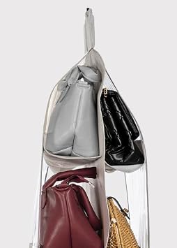 Orret Home 10 Bölmeli Askılı Çanta Organizeri – 37x125 cm Gri Renk, Dolap İçi Asılabilir Çanta Düzenleyici, Askılı Çok Gözlü Çanta Saklama Ünitesi