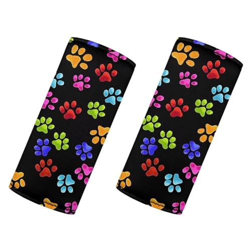 BIGCARJOB Cute Paw Luggage Handle Wrap for Suitcase,Set 2 Pcs Cartoon Paw Print Travel Accessories for Women Girls Personalized Luggage Handles Wrap Grips No-Slip Door Handle Protector Covers