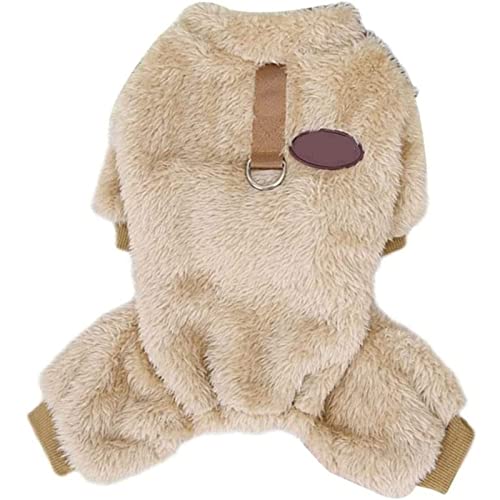 Combinaison élastique en polaire for animaux de compagnie avec anneau de traction, pyjama for chien for petits chiens chats, vêtements d'hiver thermiques for animaux de compagnie ( Color : A , Size :