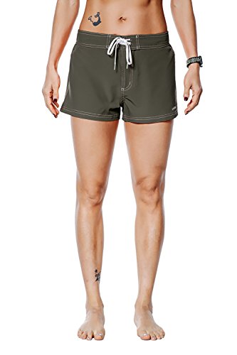 Unitop Women's Stretch Beachwear Beach Swim Bottoms Lightweight Quick Dry Summer Vacation Green 30