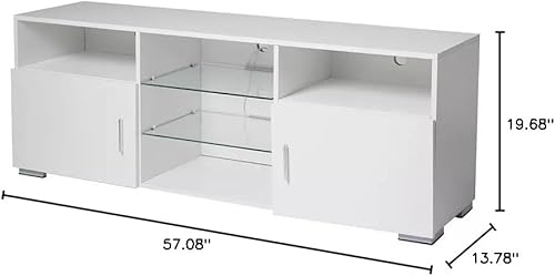 Miniatura 3 de CITYLIGHT Soporte de TV moderno con luces LED que cambian de color centro de entretenimiento universal gabinete de TV de alto brillo para TV de más