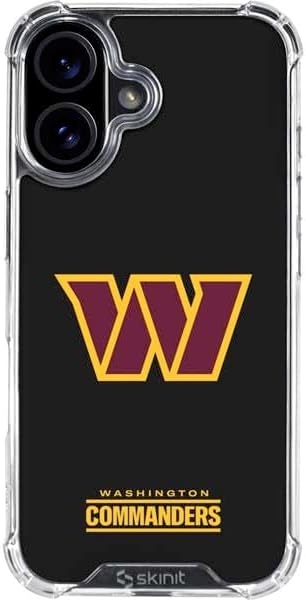 Skinit Clear Phone Case Compatible with iPhone 16 - Officially Licensed NFL Washington Commanders Blitz Series Design