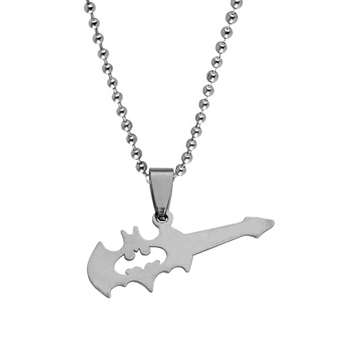 Stylish Rockstar Electric Music Guitar Music Charm Locket Silver Stainless Steel Necklace Chain for Men and Women-image-25