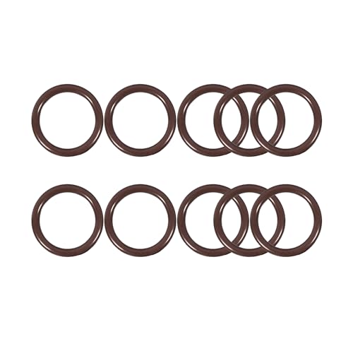 Ofowin 10個 Oリング フッ素 ゴム 20mm x 15mm x 2.5mm ブラウン オーリング 15mmの内径 20mmの外径 2.5mm幅 円形 シール ガスケッ ト耐熱 耐油 耐燃料油 耐酸 防水 耐摩耗性 車 エアコン 各種機器のガスケッ