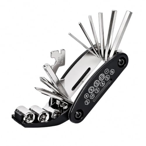YEWILD 自転車用マルチツール 16in1 折りたたみ式 携帯工具 六角レンチセット スポークレンチ コンパクト ロードバイク MTB対応