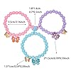 Caiyao Colorful Beaded Love Heart Matching Bracelet for Mother Daughter Best Friends Cute Cartoon Butterfly Friendship Charm Bracelet for Women Men Sister Birthday Jewelry Gifts-Style A #1