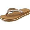 ONCAI Flip Flops for Women, Beach Thong Sandals Womens with Arch Support, Dressy Rhinestone Comfortable Yoga Mat and Non Slip Rubber Soles for Summer US Size 5-11