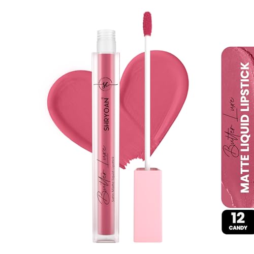 Image of Shryoan Butter Luxe Satin Matte Liquid Lipstick | Ultra Pigmented, Long-Lasting, Non-Transfer Formula, Smooth Lip Color, Weightless Finish, Silky Matte Finish (6ml) (Shade 12, Shade 12)