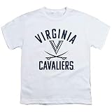 University of Virginia Official One Color Uva Cavaliers Logo Unisex Youth T Shirt,White, Large