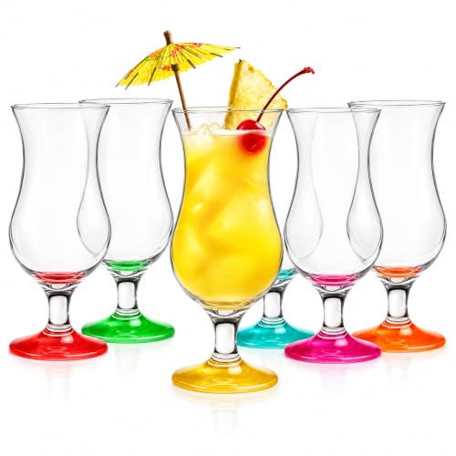 Produktfoto von 6 Cocktailgläser Mix 480ml Hurricane Cocktailglas Longdrinkgläser Eisgläser