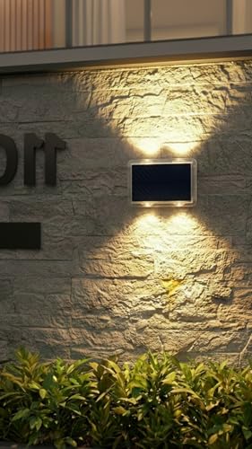 Image of Epyz Solar Wall Light Outdoor UP & Down Waterproof Garden Decoration Wall Lamps Step Small Night Lamp Garden Lighting Fence Courtyard Decor 2 LED [ Multicolor, Pack of 4 ]