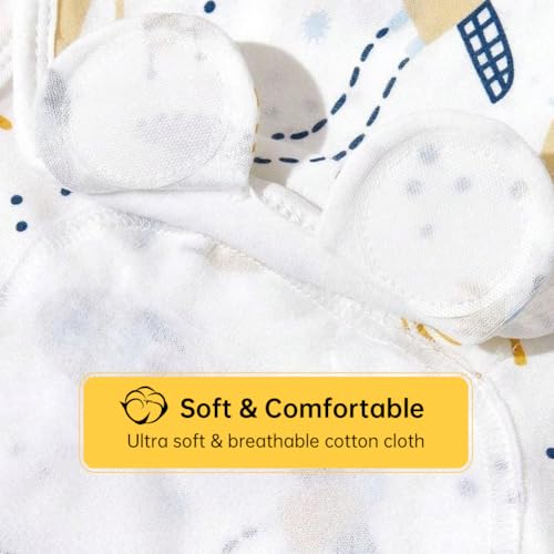 3 Sets Baby Swaddle Sleep Sack with Hat Set, Soft Swaddling Blankets Cute Baby Swaddling Blankets for 0-3 Months